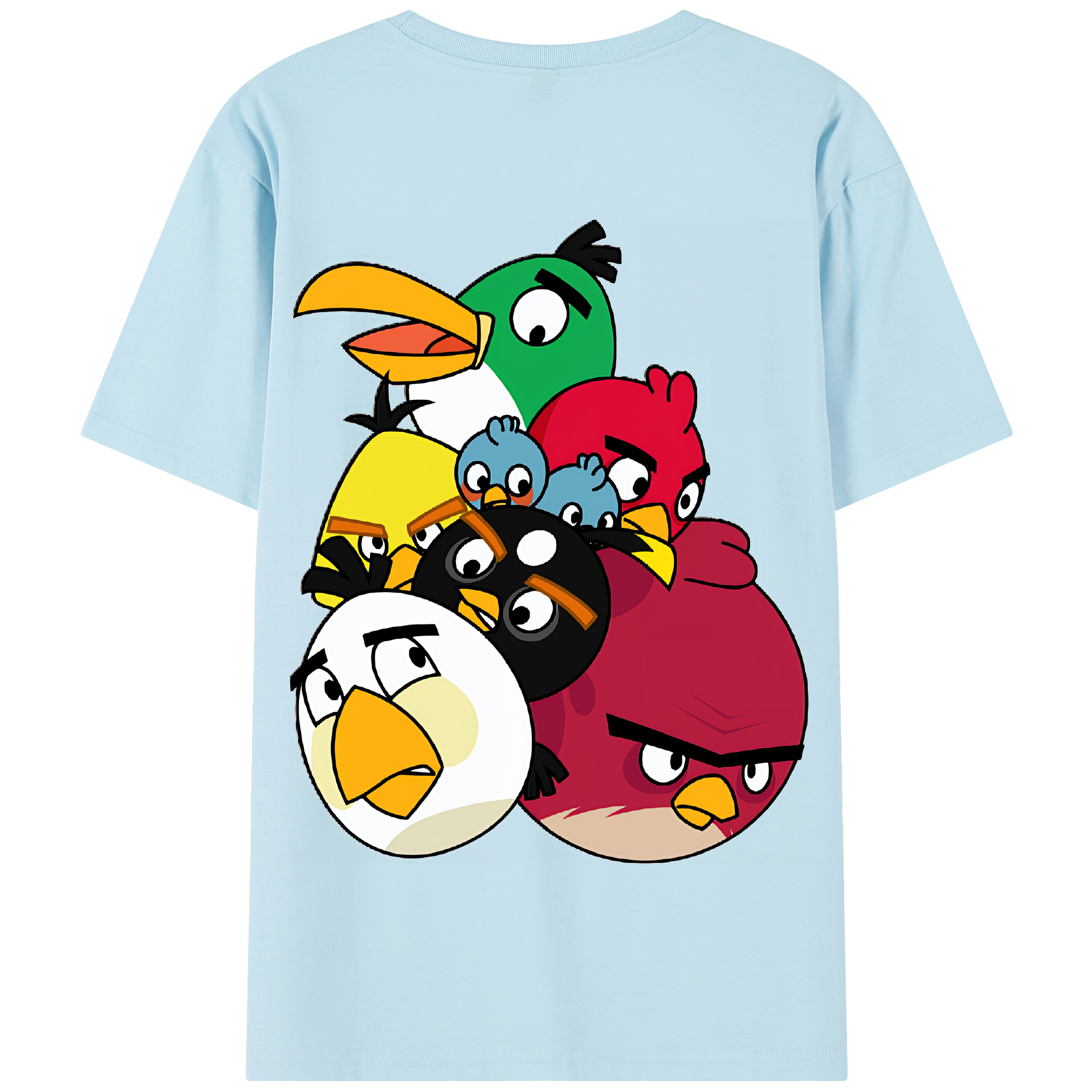 （画像用） Angry Birds アングリーバード 綿100％半袖Tシャツ（背面プリント）